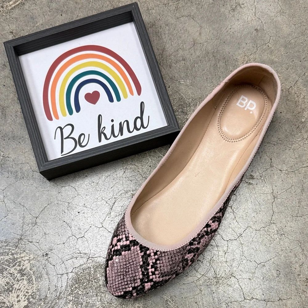 * BP Blush Snakeskin Pattern Flats
